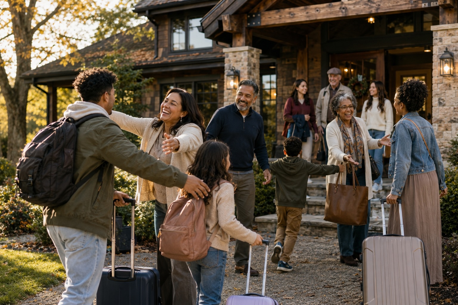 A multigenerational family coming together